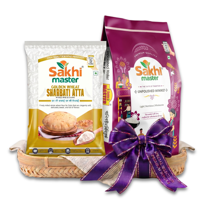 Super Saver Combo | Golden Wheat Atta 5kg | Unpolished Miniket 10kg