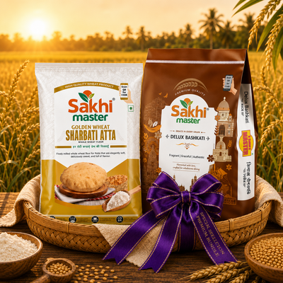 Super Saver Combo | Golden Wheat Atta 5kg | Deluxe Bashkati 10kg