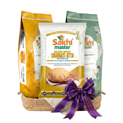 Super Saver Combo | Golden Wheat Atta 5kg | Jeera Kathi 5kg | Royal Bashkati 5kg